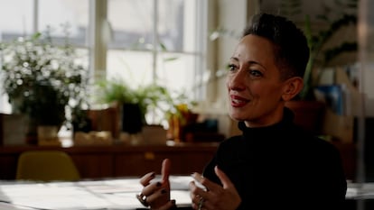 Lina Ghotmeh a photographié dans son étude.