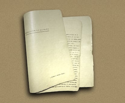 Manuscrit de l'histoire «Station de la main», par Julio Cortázar, tapé par Gladys Adams, épouse de son ami Sergio Sergi.
