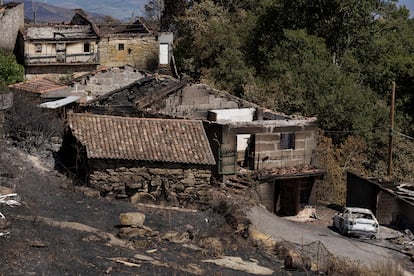 Voir les conséquences du passage d'un incendie par charité, Oursen, ce mercredi.