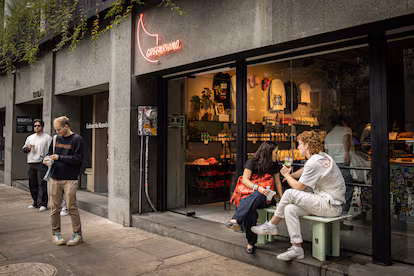 Façade de la boulangerie Green Rihno à Mexico, le 10 décembre.
