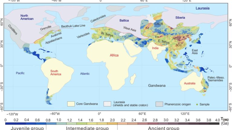 Une équipe internationale analyse 25 346 roches pour reconstruire Gondwana et estime que le supercontinent réunissait près de 80 % de la superficie continentale de la planète, contre 64 % estimés jusqu’à présent